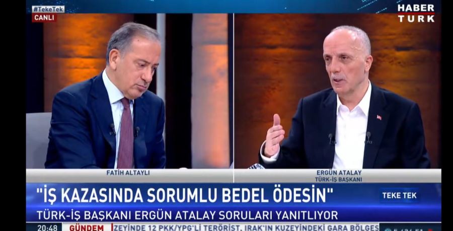 TÜRK-İŞ GENEL BAŞKANI ATALAY, CANLI YAYINDA DUYURDU  “TTK’YA İŞÇİ ALIN”