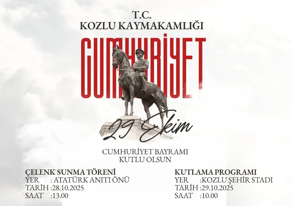  Kozlu Kaymakamımızın 29 Ekim Cumhuriyet Bayramı Mesajı